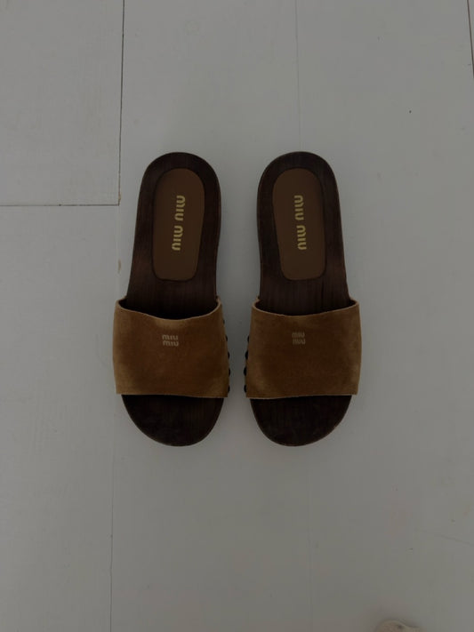 Miu Miu Suede Clogs, 39