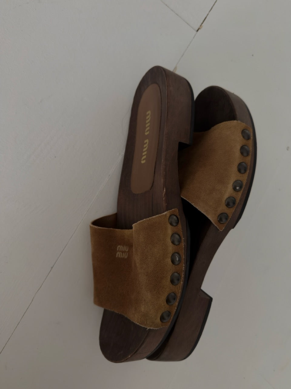 Miu Miu Suede Clogs, 39