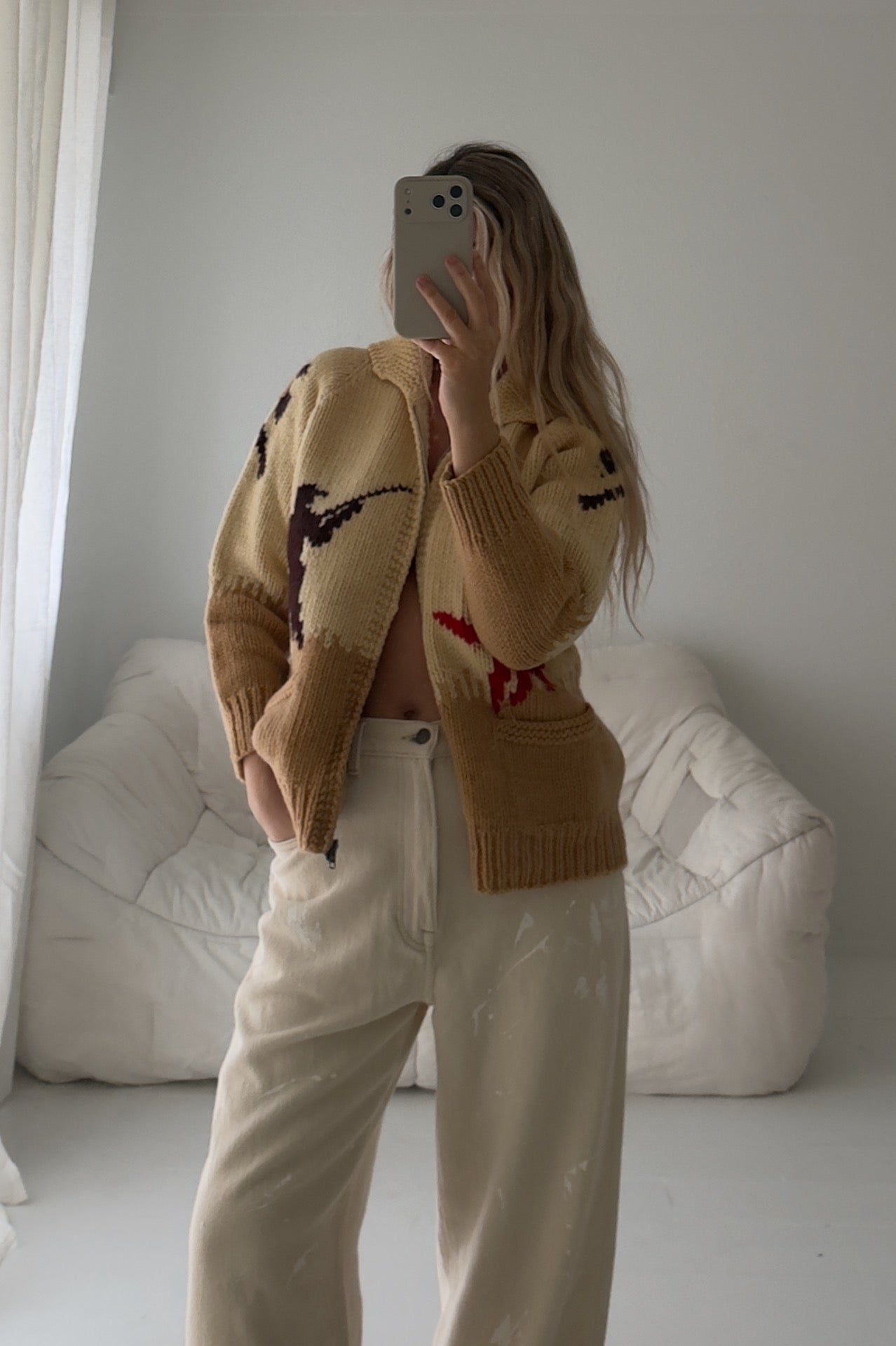 1960s Hunting Wool Cardigan