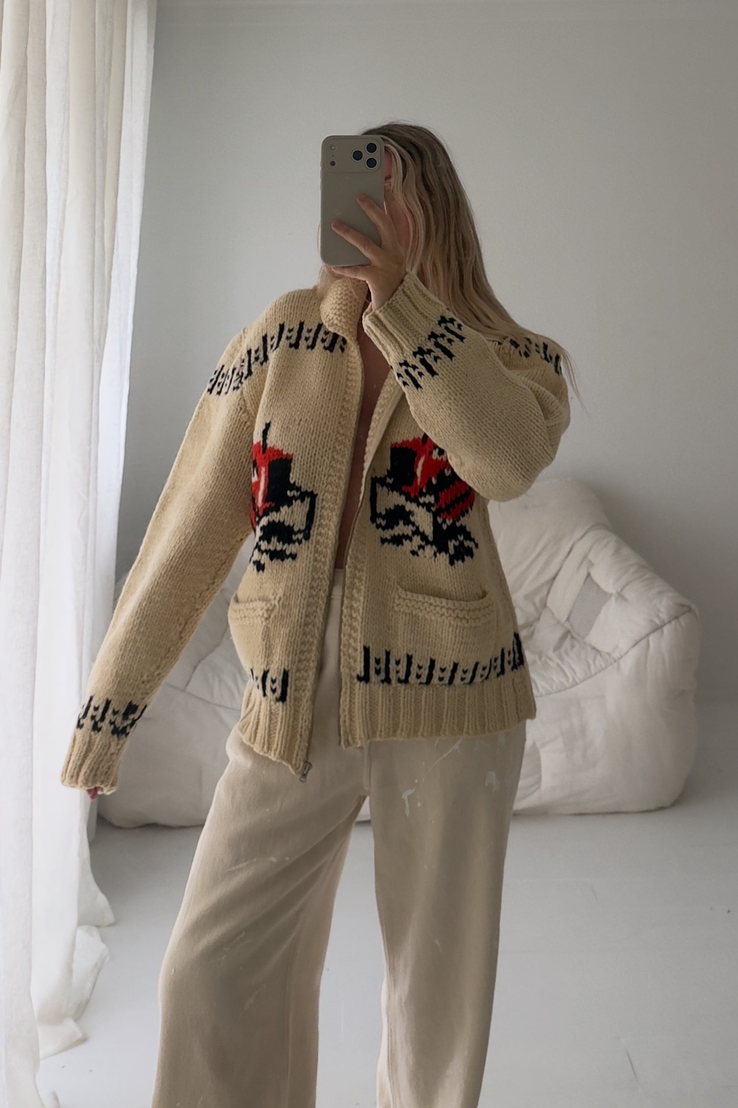 1960s Bulldozer Wool Cardigan