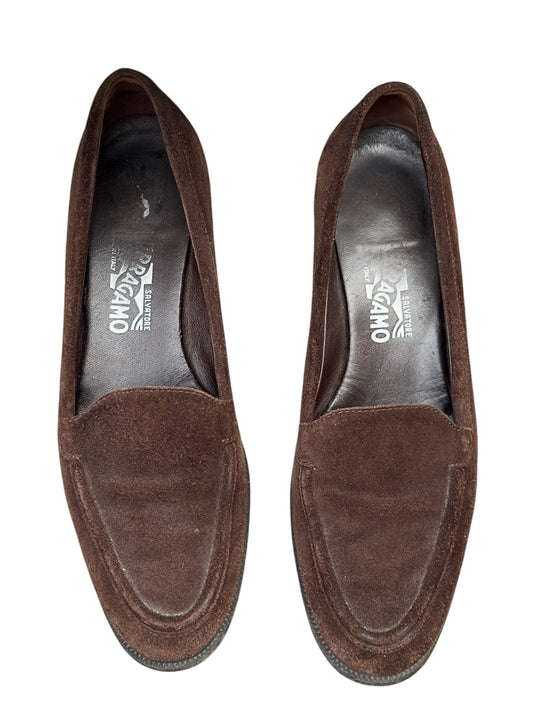 Suede Ferragamo Loafers, Size 8.5