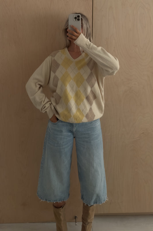 1970s Cashmere Argyle Knit