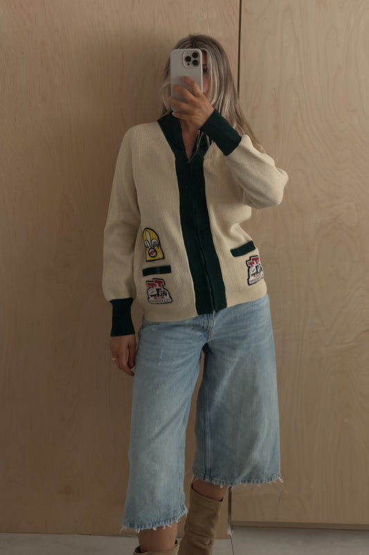 1960s Patch Wool Sweater