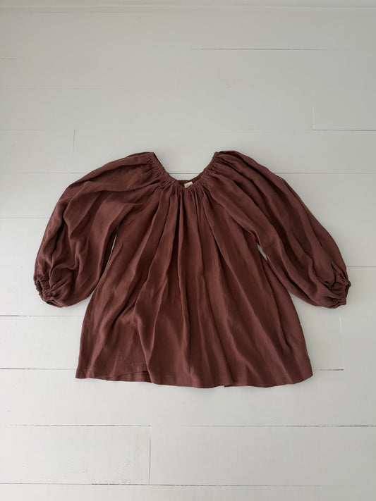 Brown Linen Muumuu, Size 1/2