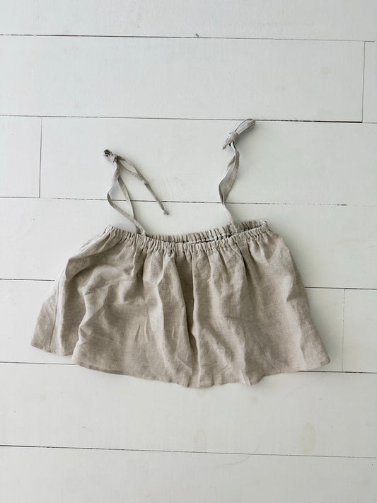 Linen Tie Tank, Oat Size 1