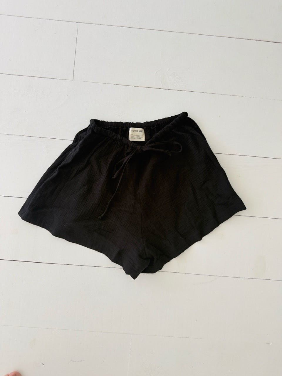 Black Cotton Gauze Short Sample Size 1