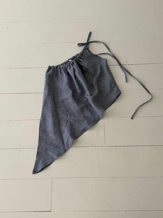 Denim Linen Asymmetric Tank Size 1