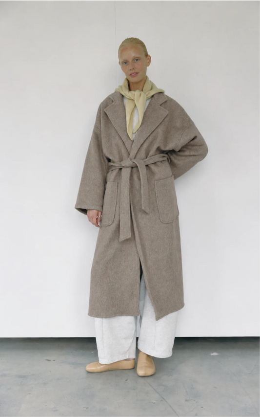 The Wool Wrap Coat - Taupe