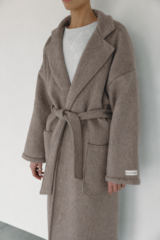The Wool Wrap Coat - Taupe